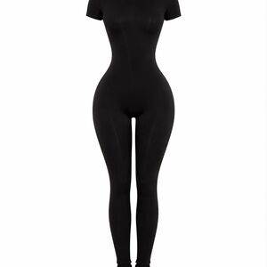 Elegant Black Short Sleeve Jumpsuit